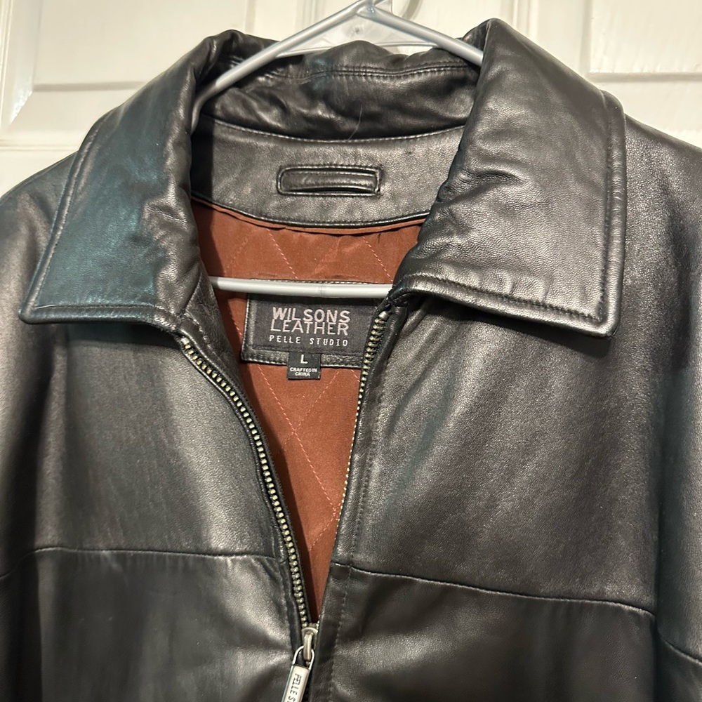 Wilson Leather L Pelle Studio Black Buttery Soft Leather Jacket Quilted Lining - Picture 2 of 9